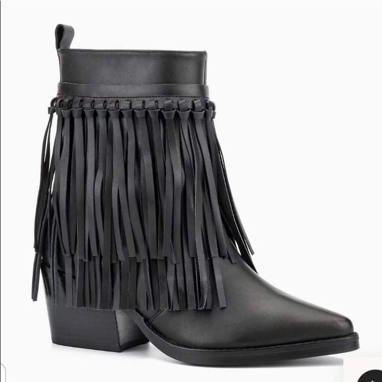 Rebel Wilson Mod Leather Fringe Women's Ankle Boot